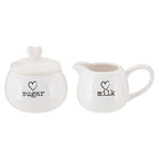 White Ceramic Milk and Sugar Set | Charm