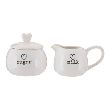 White Ceramic Milk and Sugar Set | Charm