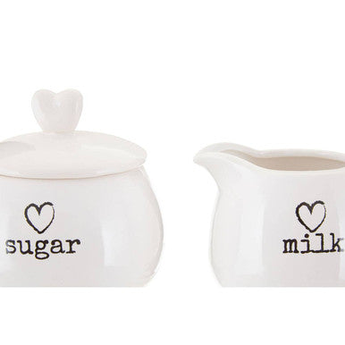 White Ceramic Milk and Sugar Set | Charm