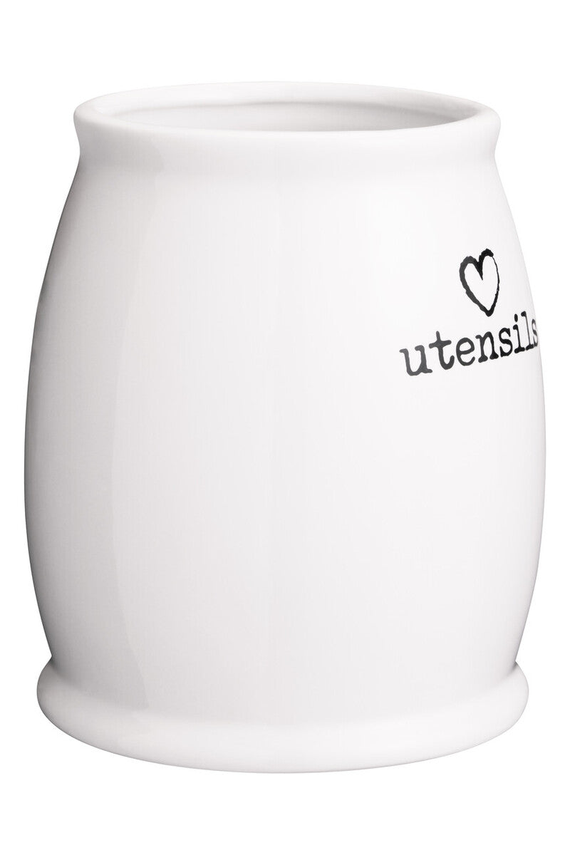 White Ceramic Utensil Holder | Charm