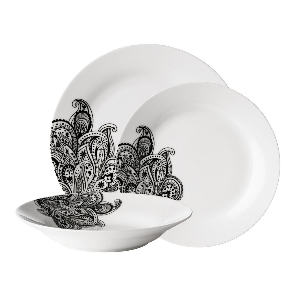Prince 12 Piece Black Dinner Set | Avie