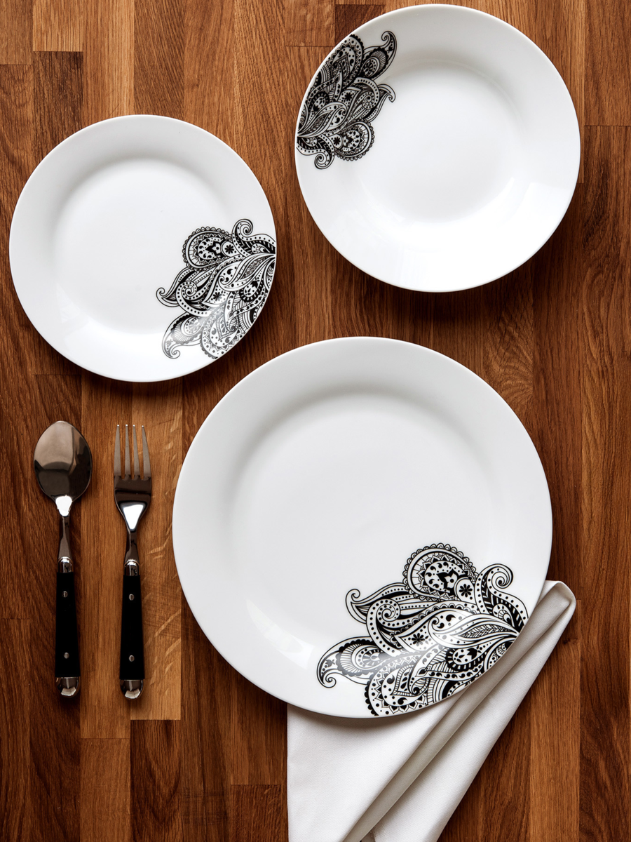 Prince 12 Piece Black Dinner Set | Avie
