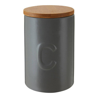 Light Grey Coffee Canister with Bamboo Lid | Fenwick