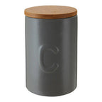 Light Grey Coffee Canister with Bamboo Lid | Fenwick