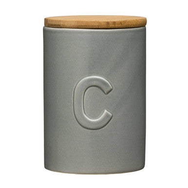 Light Grey Coffee Canister with Bamboo Lid | Fenwick