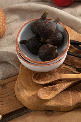Terracotta Set of 2 White Glazed Mini Bowls | Calisto