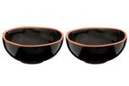 Black Glazed Terracotta Set of 2 Small Bowls | Calisto