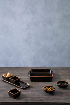 Black Glazed Terracotta Set of 2 Small Bowls | Calisto