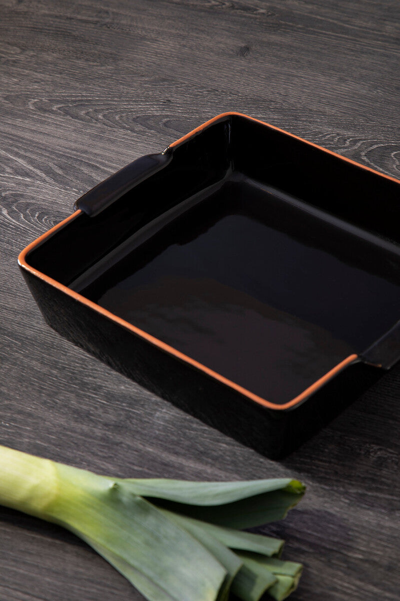 Terracotta Black Glazed Oven to Table Dish | Calisto