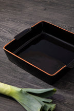Terracotta Black Glazed Oven to Table Dish | Calisto