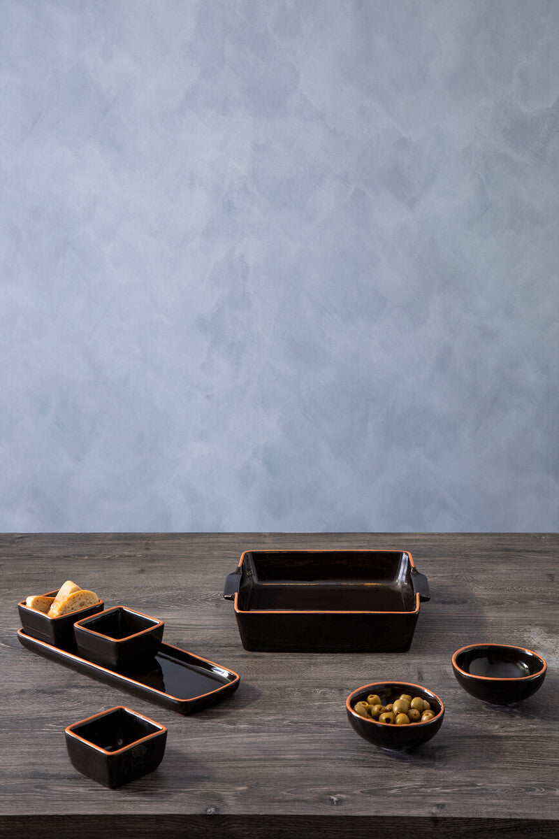 Terracotta Black Glazed Oven to Table Dish | Calisto