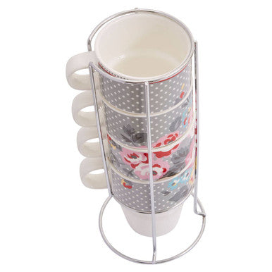 Set of Four Stackable Mugs with Stand | Pippa