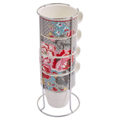 Set of Four Stackable Mugs with Stand | Pippa