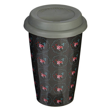 Ditsy Floral Ceramic Reusable Mug with Silicone Lid | Taza
