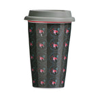 Ditsy Floral Ceramic Reusable Mug with Silicone Lid | Taza