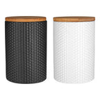 Geome 750ml Black Canister with Bamboo Lid