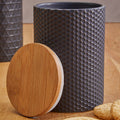 Geome 750ml Black Canister with Bamboo Lid