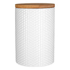 Geome 750ml White Canister with Bamboo Lid