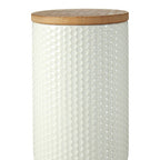 Geome 750ml White Canister with Bamboo Lid