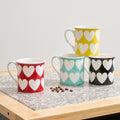 Set of Four Design Mugs | Heart