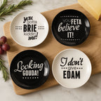 Set of Four Cheese Plates | Pun and Games