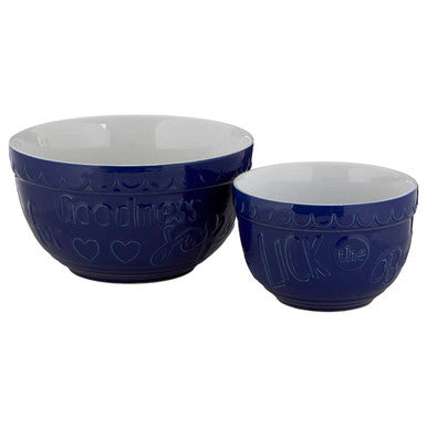 Set of Two Blue and White Mixing Bowls | Gigi