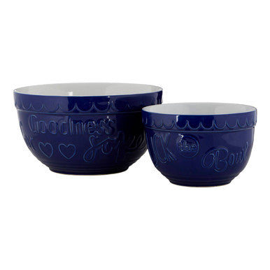 Set of Two Blue and White Mixing Bowls | Gigi