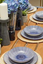 12 Piece Blue and White Dinner Set | Maya