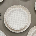 Grey and White 12 Piece Dinner Set | Maya