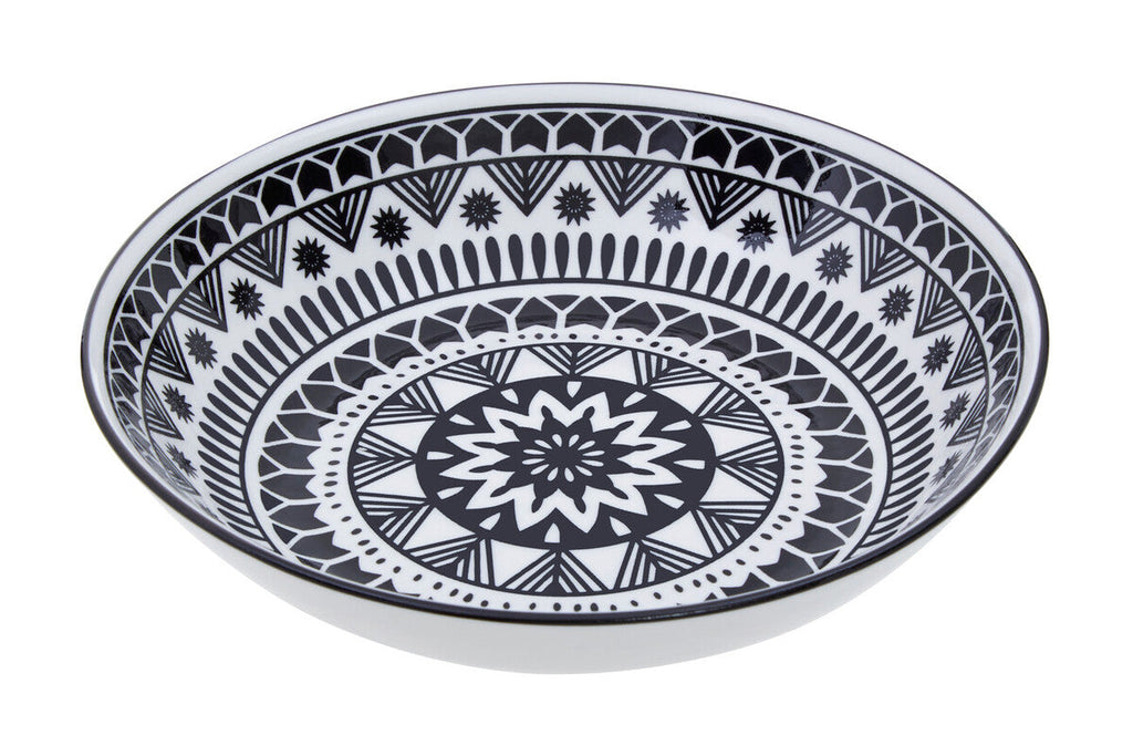 12 Piece Black and White Dinner Set | Maya