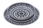12 Piece Black and White Dinner Set | Maya