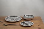 12 Piece Black and White Dinner Set | Maya