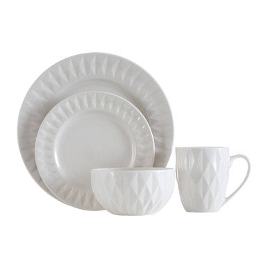 16 Piece Embossed Geo Dinner Set | Avie