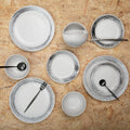 12 Piece Black and White Dinner Set | Middag