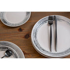 12 Piece Black and White Dinner Set | Middag