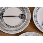 12 Piece Black and White Dinner Set | Middag