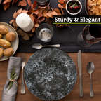 Black Marble Effect Dinner Plate | Hygge