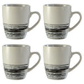 Set of 4 White and Black Effect Mugs | Middag