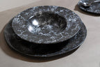 Black Marble Effect Pizza Plate | Hygge