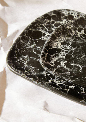 Small Black Marble Effect Serving Platter | Hygge