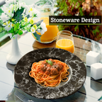 Black Marble Effect Pasta Bowl | Hygge