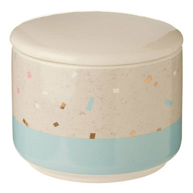 Small Fine Earthenware Grey Blue Storage Canister | Lozica