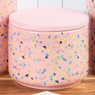 Small Pink Terrazzo Storage Canister | Yuki