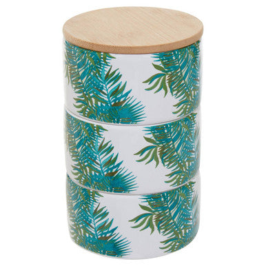 Set of Three Stackable Canisters | Winter Palm