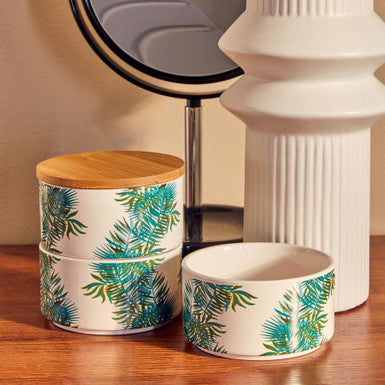 Set of Three Stackable Canisters | Winter Palm