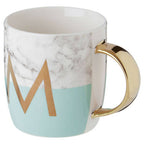Marble Effect and Pastel Green Monogram Mug M | Frosted Deco