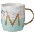 Marble Effect and Pastel Green Monogram Mug M | Frosted Deco