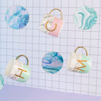 Marble Effect and Pastel Green Monogram Mug M | Frosted Deco