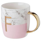 Marble Effect and Pink Monogram Mug F | Frosted Deco
