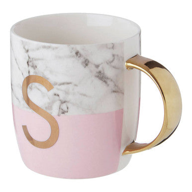 Pastel Pink S Letter Monogram Mug | Mimo